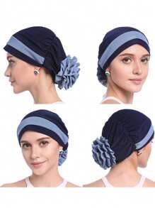 1 pezzo Cappello Chemio con cappello da donna Fashion Flower a due colori, cappello base con visiera
