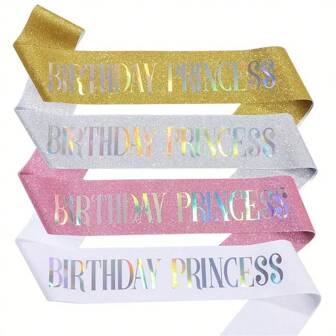 1 st födelsedagsfest bling glittrande guld lök axelrem ceremoni skärp för flickor, grattis på födelsedagen, min prinsessa linning, moderiktig, söt och vacker, jul