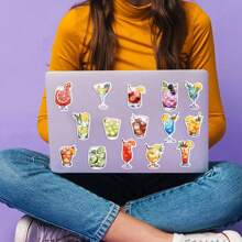 50 piezas de pegatinas de bebidas de cóctel en vinilo para scrapbooking, diario, portátil, parachoques, patineta, botella de agua, ordenador, teléfono, caricaturas, casco, pegatinas y calcomanías para coche con estética.