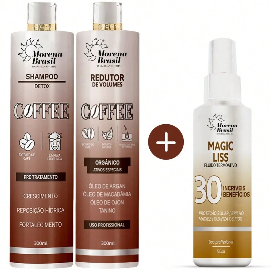 Kit Progressiva Profissional De Café + Protetor Térmico - Magic Liss - Kit Progressiva De Café + Protetor Térmico - Magic Liss - Visão 1