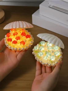 1入 DIY 手工製作玫瑰夜燈， 玫瑰氛圍燈，氛圍夜燈，裝飾燈，客廳，假日裝飾，露營，派對，伴侶生日禮物，創意禮物 - 暖光 - 查看 1