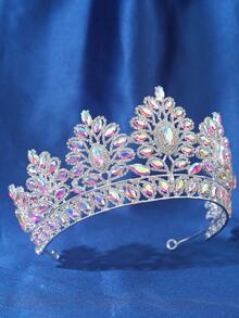 1pc Elegant Baroque Style Crystal Crown Bridal Wedding Headpiece Hair Accessory, Suitable For Formal Events, Parties, And Celebrations Valentine's Day Accessories