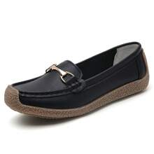 Zapatos de trabajo informales, zapatos de conducción, zapatos de mujer antideslizantes. Zapatos de piel de mujer, zapatos Oxford. - Negro - Ver 3