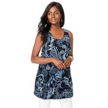 Tops sin mangas Tallas Grandes - PAISLEY AZUL MARINO - Ver 1