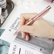 1入/3入/6入閃亮浮砂閃光金屬圆珠筆辦公用品1.0mm黑墨水 - 黑色 - 查看 5