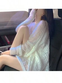 Jersey largo blanco hueco - Blanco - Ver 3