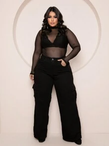 Plus Size Jeans - màu đen - Xem 2