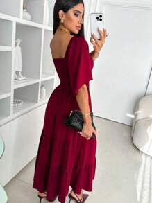 Women Dresses - Màu Đỏ Sâu - Xem 2