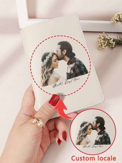Funda de pasaporte personalizada con nombre y firma para parejas, titular de pasaporte, accesorio de viaje de vacaciones, porta tarjetas, billetera, regalo de San Valentín, Día de la Madre, cumpleaños