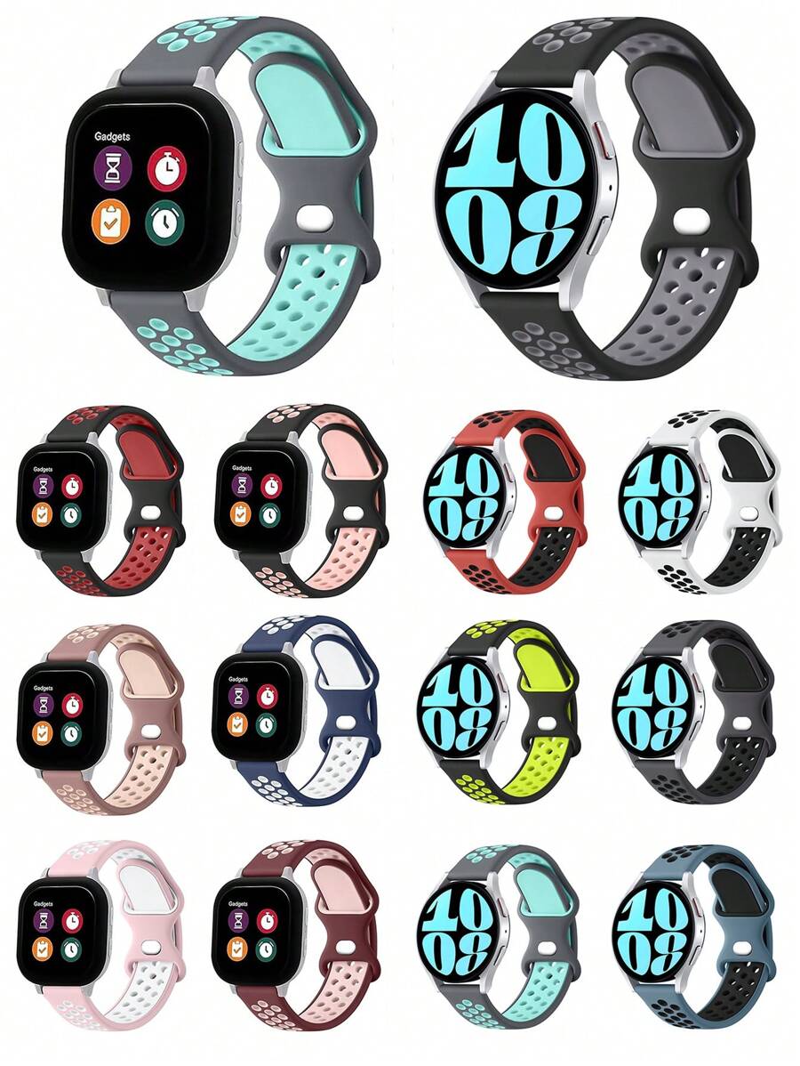 COOLIA 1入組矽膠運動錶帶，適用於Garmin Active5/Vivomove Trend/Vivoactive 5/Venu SQ2/Vivomove Sport/Venu 2 Plus/Approach S40/Forerunner 158/Forerunner 55/Venu/Venu SQ/Vivomove3/Vivoactive3 Music/VivoMove Luxe/VivoMove Style/Vivomove/Vivomove HR Sport/Vivoactive3/Vivoactive3 Music/Forerunner245/Forerunner245music/Forerunner645/Forerunner645music。適用於Galaxy Watch 6 5 4 Band 40mm 44mm/Galaxy Watch 6 4 Classic 43mm 47mm 46mm 42mm/Watch 5 Pro 45mm/Watch 3 Band，Active 2 Band。適用於Watch GT3 42mm/Watch GT2 42mm/Watch 2。適用於Honor Watch SE/Honor MagicWatch2 42mm。適用於Amazfit Active/GTR Mini/Bip3 Pro/Bip3/GTS4 Mini/GTS 3/GTS 2e/GTS 2mini/GTS 2/Pop Pro/Pop/BIP U/GTR 42MM/GTS/BIP/BIP Lite/Bip 1S/ZEPP E/GTS4/GTS4min。適用於其他20mm的男女手錶帶，大碼 - 20mm-Large - 查看 1