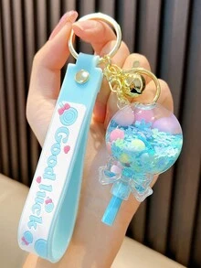 1pc Simple And Cute Lollipop Keychain Pendant Acrylic Water Bottle Charm For Backpack Or Car Decoration - Multicolor - View 9