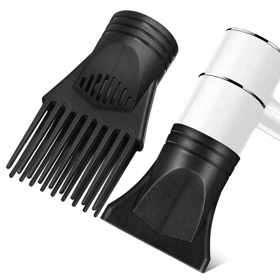 2pcs/1set Salon Hair Dryer Nozzle Replacement, Fit Air Outlet Diameter 4.35-4.7cm/1.7-1.85inch, Hair Dryer Diffuser Nozzle Brush Accessories Concentrator Replacement, Back To School, Travel Holiday Essentials, Hair Accessories For Women, Hair, Barber, Hair Tools, Hair Products - Black - View 1