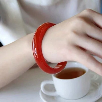 1個天然翡翠條手鐲，寶石手鐲，高品質珠寶(多種顏色和尺寸可選)，女士時尚手鐲，療愈冥想手鐲，光滑石手鐲，天然翡翠手鐲，可促進智慧、平衡、和平，假日禮物，送給她的禮物。