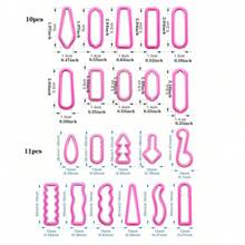 10pcs/11pcs Rectangle Shaped Clay DIY Jewelry Making Mold For Earrings, Hair Clips, Pendants - Pink - View 6