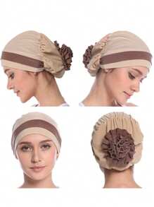 1 pezzo Cappello Chemio con cappello da donna Fashion Flower a due colori, cappello base con visiera