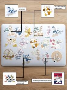 50pcs Official Donald Duck Stickers Waterproof Decorative  Stickers For Water Cup Refrigerator Book Luggage Table Helmet Skateboard Camera Guitar Laptop - Multicolor - View 2
