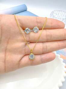Women Necklace Sets - Gold - View 2