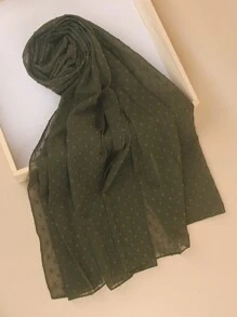 1pc Solid Color Embroidered Chiffon Classic High-Quality Headscarf, Women's Scarf Headband Veil, Available In Multiple Colors - Multicolor - View 11