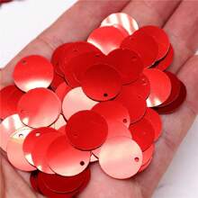 150 piezas 20g Lentejuelas sueltas redondas PVC de 20mm de gran tamaño 2cm con un orificio a un lado para coser, joyería, colgante, adornos para boda, manualidades y accesorios