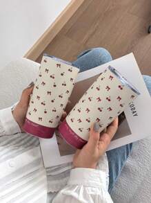 1 pieza Botella aislada con forma de cereza roja, termo y taza, ideal para camping, beber café, regalo de cumpleaños/Navidad/Halloween, viajes y actividades al aire libre (Pajita no incluida) - Multicolor - Ver 6