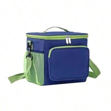 1入便攜式正方形大容量野餐袋-耐用且方便的保溫午餐袋，手提或斜背皆可，適用於戶外保溫野餐袋