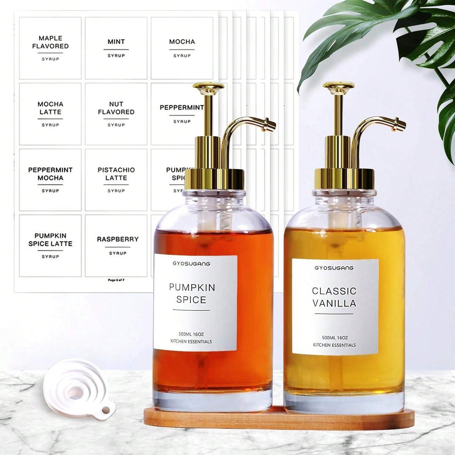 Syrup Dispenser, Coffee Syrup Dispenser For Coffee Bar, Simple Glass