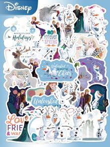 50入組冰雪奇緣貼紙，奧拉夫貼紙，適用於筆記型電腦、吉他、滑板等裝飾，具防水功能 - 彩色 - 查看 1