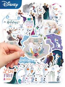 50入組冰雪奇緣貼紙，奧拉夫貼紙，適用於筆記型電腦、吉他、滑板等裝飾，具防水功能 - 彩色 - 查看 7