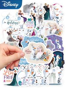 50入組冰雪奇緣貼紙，奧拉夫貼紙，適用於筆記型電腦、吉他、滑板等裝飾，具防水功能 - 彩色 - 查看 2