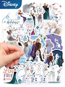 50入組冰雪奇緣貼紙，奧拉夫貼紙，適用於筆記型電腦、吉他、滑板等裝飾，具防水功能 - 彩色 - 查看 5