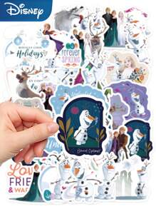 50入組冰雪奇緣貼紙，奧拉夫貼紙，適用於筆記型電腦、吉他、滑板等裝飾，具防水功能 - 彩色 - 查看 6