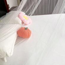 繡花花邊床幔，優雅花卉圖案-針織聚酯紗床帳幔，圓頂頂部公主遊戲帳篷，無支架，可機洗，粉色 - 白色 - 查看 5