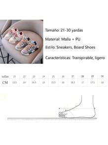 Zapatos de tabla para niños Zapatillas de malla transpirables Niños Niñas Zapatos casuales - Gris - Ver 2