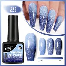 VOKY 新款6入組熱感凝膠指甲油套裝，Y2K / 夏季熱門三層溫度變色凝膠指甲油，可浸泡的UV LED美甲凝膠套裝，適用於美甲沙龍家居送禮給女性 - 彩色 - 查看 7