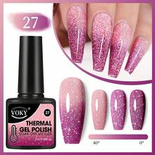 VOKY 新款6入組熱感凝膠指甲油套裝，Y2K / 夏季熱門三層溫度變色凝膠指甲油，可浸泡的UV LED美甲凝膠套裝，適用於美甲沙龍家居送禮給女性 - 彩色 - 查看 5