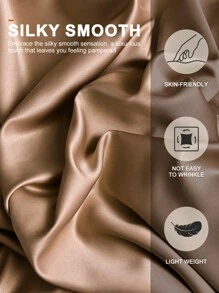1pc Satin Bed Sheets, Bedding, Fitted Sheet, Skin-Friendly Mattress Cover, Bed Cover, Soft And Comfortable Bedding For Bedroom, Solid Color Mattress Protector, Bedspread For Bedroom, Deep Pocket Bed Sheet Without Pillowcase, Fits Twin, Full, Queen, King All Sizes Beds, Machine Washable, Home Textile, Bedding Gifts, Machine Washable