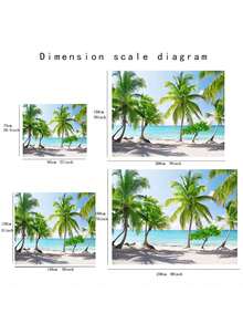 Thảm treo tường phong cảnh bãi biển đảo Catalina, Cộng hòa Dominica, cây cọ ven biển, phong cảnh, vỏ đào, vải treo tường, dùng để trang trí phòng ngủ, phòng khách, ký túc xá, thảm treo tường - bãi biển cây cọ - Xem 2