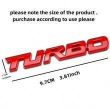 TURBO 金屬汽車貼紙徽章，背膠汽車貼紙徽章，有銀色/黑色/紅色可選 - 均碼 - 查看 10