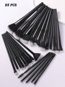 1-18-20-22-25-30 件套化妆刷套装，优质合成毛，眼影晕染刷套装，化妆工具，包含散粉刷、高光刷、鼻影刷、细节刷、轮廓刷、睫毛刷、粉底刷、面部刷、遮瑕刷、眼影刷套装、睫毛夹刷、化妆刷套装、化妆刷套装、化妆刷套装、全套化妆套装、化妆刷套装、全套化妆工具、化妆刷套装、化妆礼盒套装 - 黑色 - 查看 17