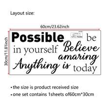 1pc Motivational Wall Stickers Peel And Stick Inspirational Phrases Wall Stickers Positive Quotes Stickers Suitable For Library Home School Office, Study Room, Living Room, Dining Room Wall Art Decoration - Multicolor - View 5
