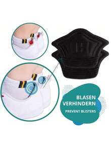 10 piezas/5 pares de parches para plantillas y almohadillas para talón para zapatos deportivos con ajuste de tamaño y acolchado anti desgaste para insertar en la suela del calzado - Negro - Ver 3