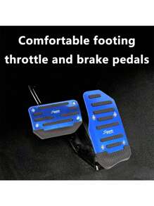 2pcs Universal Car Brake And Accelerator Pedal Set - Blue - View 3