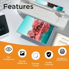 Gói 100 tờ ép plastic, đựng được khổ A3, túi ép plastic nhiệt 80 micron, giấy ép plastic trong suốt cho máy ép plastic, góc tròn - trắng - Xem 5