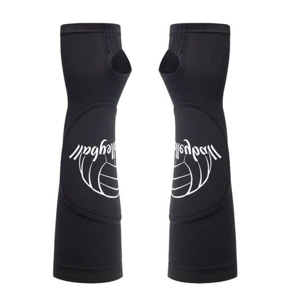 1 paire de chauffe-bras de volley-ball, protège-bras de volley-ball, accessoires de protection du avant-bras pour l'entraînement de volley-ball, protège-bras pour hommes ou femmes, manchon de avant-bras de sport de volley-ball avec support de poignet avec coussinet de protection et pouce