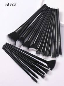 1-18-20-22-25-30 件套化妆刷套装，优质合成毛，眼影晕染刷套装，化妆工具，包含散粉刷、高光刷、鼻影刷、细节刷、轮廓刷、睫毛刷、粉底刷、面部刷、遮瑕刷、眼影刷套装、睫毛夹刷、化妆刷套装、化妆刷套装、化妆刷套装、全套化妆套装、化妆刷套装、全套化妆工具、化妆刷套装、化妆礼盒套装 - 黑色 - 查看 14