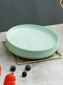 4 件套塑料餐盘/餐具盘/食物盘/餐具，4 件套，直径 20 厘米，厨房，圣诞礼物 - 米色 - 查看 14