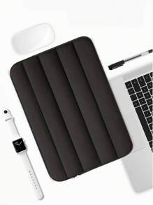 1 件米色蓬松笔记本电脑保护套 13 英寸笔记本电脑保护套，男女通用笔记本电脑保护套，可爱手提包笔记本电脑保护套，适用于 Macbook Air M2 13 英寸、iPad Pro 12.9（黑色）笔记本电脑包笔记本电脑保护套电脑包笔记本电脑手提包笔记本电脑手提包笔记本电脑公文包学生适用男士适用女士适用商务工作办公室通勤旅行绗缝包绗缝包羽绒包绗缝笔记本电脑包电脑包极简主义 - 黑色 - 查看 1