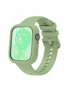 1 pieza Funda protectora de silicona líquida de color compatible con Huawei Watch Fit 3, funda protectora de color caramelo para hombres y mujeres como regalo para estudiantes que regresan a la escuela - para huawei reloj ajuste 3 - Ver 4