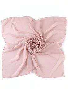 1pc Solid Color Chiffon Muslim Hijab, Square Scarf - Multicolor - View 7