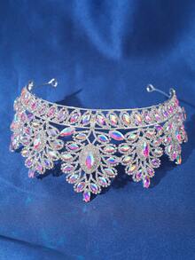 1pc Elegant Baroque Style Crystal Crown Bridal Wedding Headpiece Hair Accessory, Suitable For Formal Events, Parties, And Celebrations Valentine's Day Accessories